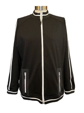 Women's Jacket Blast Black White Full Zip Lightweight Size Medium Retro Light